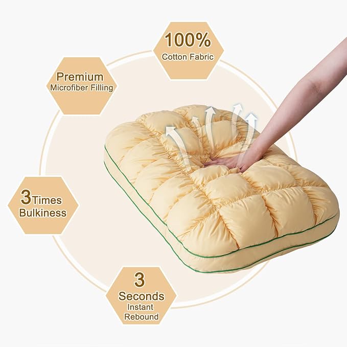 YOUR MOON Fluffy Support Bed Pillow Queen Size, Luxury Hotel Quality Bed Pillows - Image 3