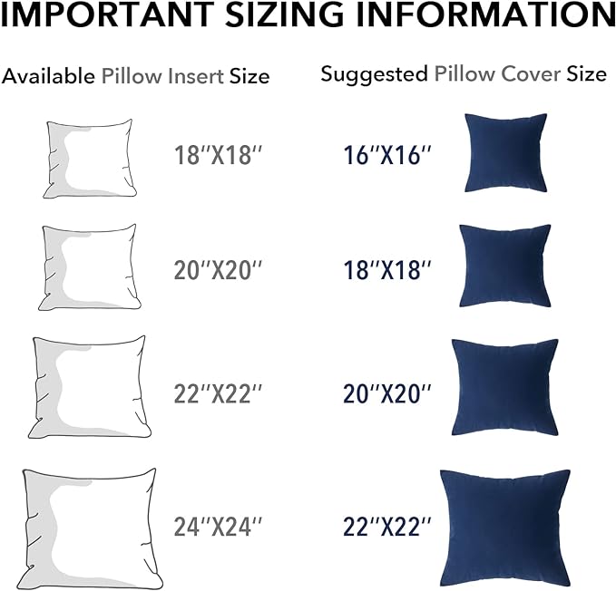 Oubonun 20 x 20 Throw Pillow Inserts, Firm and Fluffy Decorative Square Pillows - Image 7
