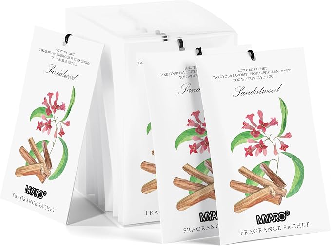 MYARO 12 Pack Sandalwood Scented Sachets by MYARO