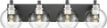 Bathroom Light Fixtures, 4-Light Black and Brushed Nickel Bathroom Vanity Light by Metwet