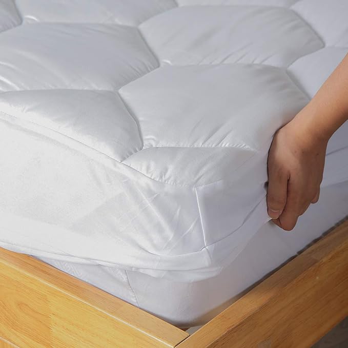 Favorland Cal King Mattress Pad, 8-21" Deep Pocket Protector Ultra Soft Quilted - Image 4