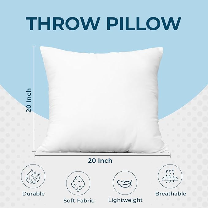 Utopia Bedding Throw Pillows – 20 x 20 Inches Down Alternative Pillows - Image 4