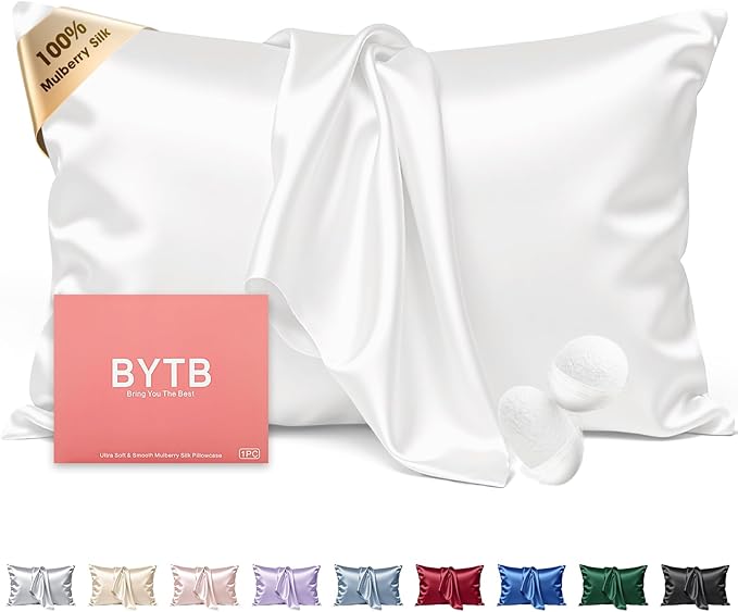 Silk Pillow Cases Standard Size 100% Mulberry Silk Pillowcase by BRINGYOUTHEBEST