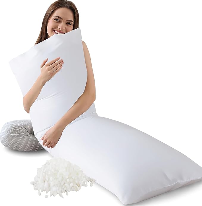 Memory Foam Body Pillow Insert, Soft Large Long Bed Pillow by InspireCrafter