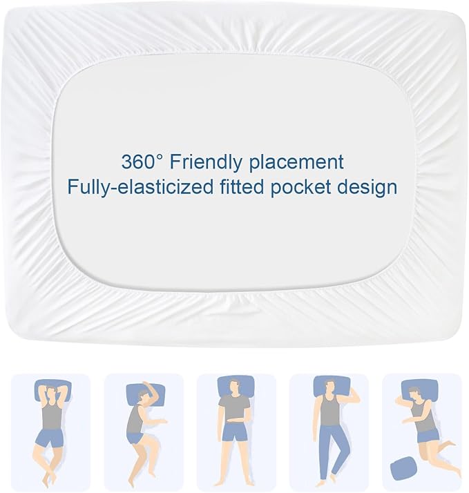 RV Short Queen Mattress Protector Pad Waterproof Quilted 60" X 75", Soft & - Image 5