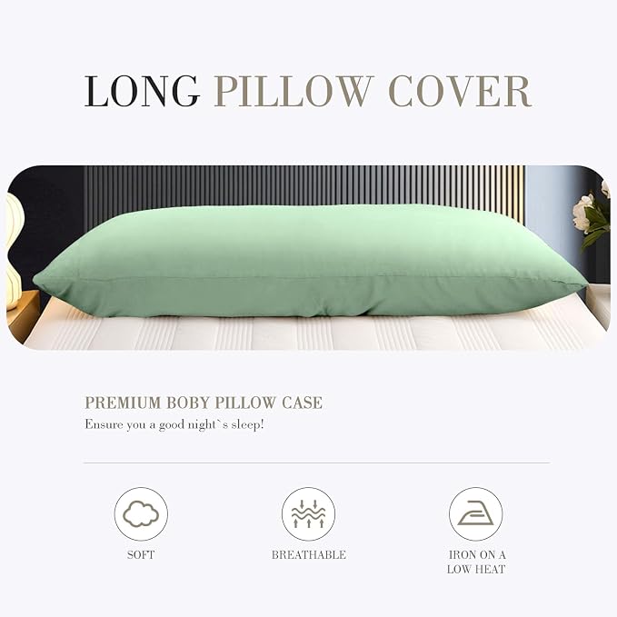 WishSmile Body Cooling Pillowcase Long Pillow Case Breathable Cool Silky Soft - Image 7