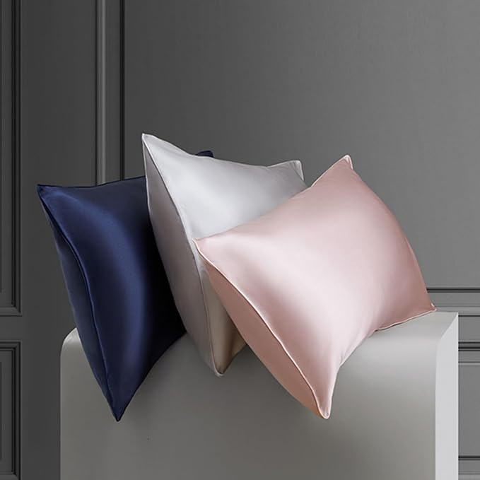 Navy Blue Silk Pillow Cases - Image 7