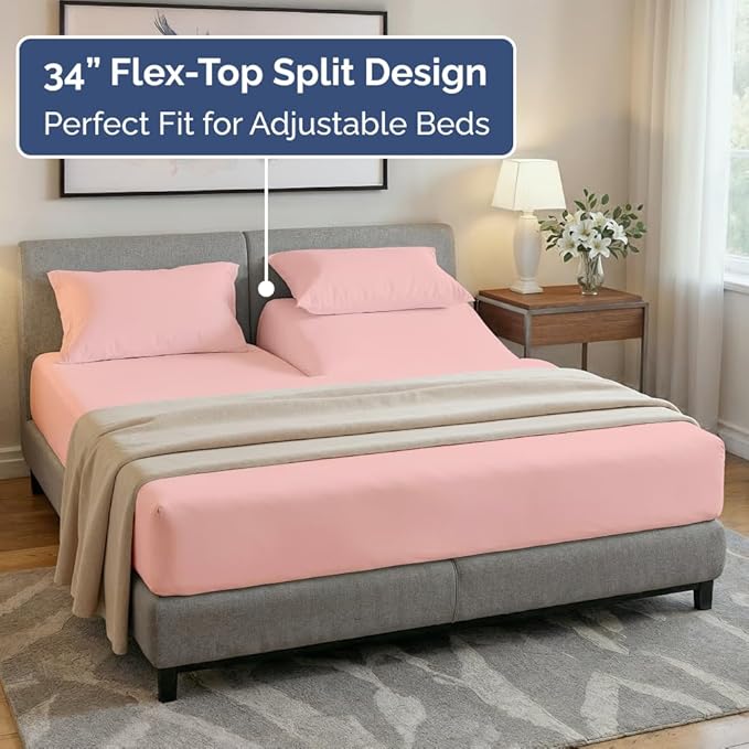 Flex Top Split Head King 4 Piece Sheet Set - Image 3