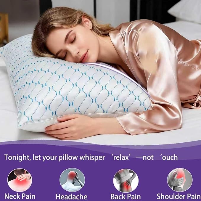 VAINOC Memory Foam Pillows Queen Size Set of 2, Adjustable Cooling Pillow - Image 5
