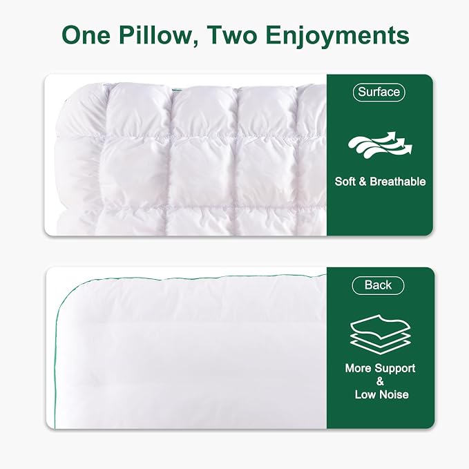 YOUR MOON Fluffy Support Bed Pillow Standard Size Set of 2, Super Soft Premium - Image 5