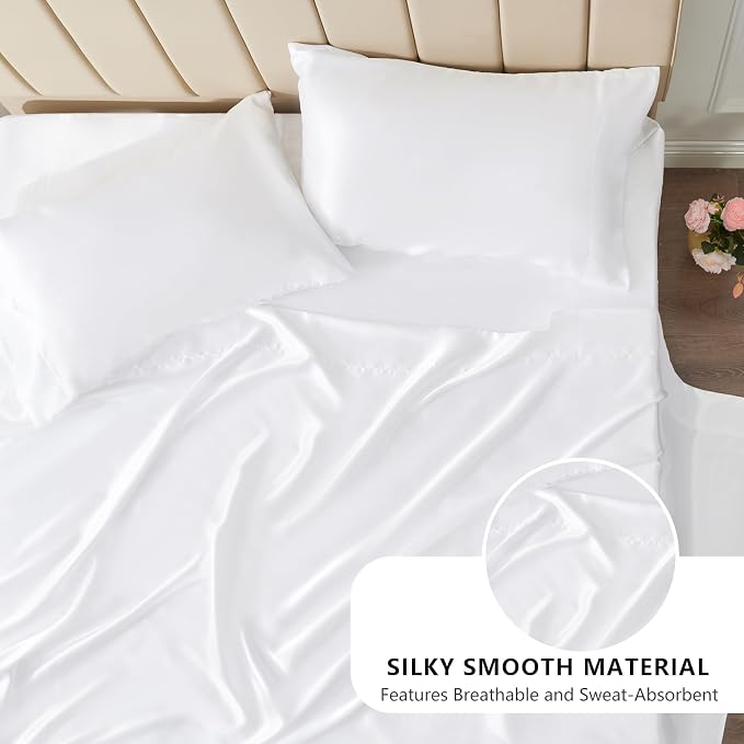 CozyLux Satin Sheets Twin XL Sheets - Image 3