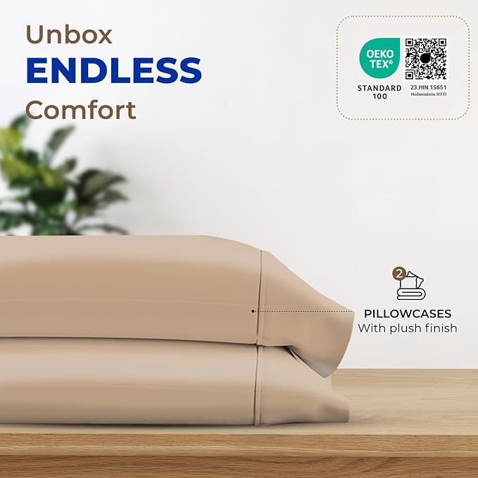 Thread Spread 100% Egyptian Cotton Pillow Cases Queen Size Set of 2 - Image 3