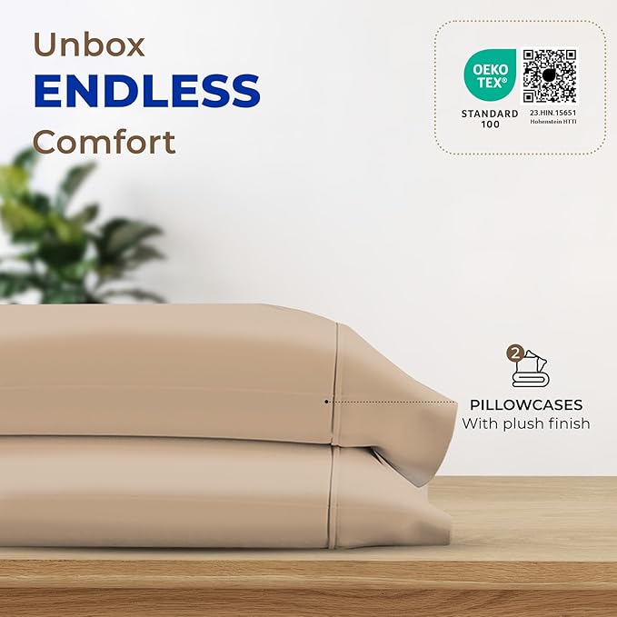 Thread Spread 100% Egyptian Cotton King Size Pillow Cases Set of 2 - Image 3