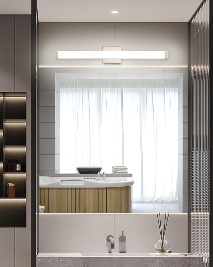 LED Bathroom Vanity Light Fixtures 24 in Brushed Nickel, 14W 4000K Natural - Image 6