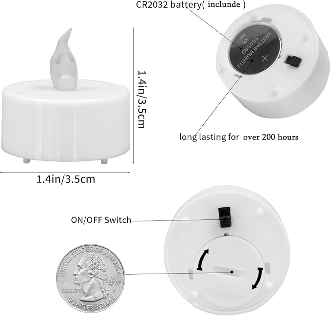 JUNPEI 24Pack Battery Tea Lights LED - Image 4