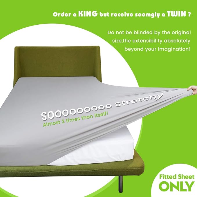 Fitted Sheet- COSMOPLUS King Fitted Sheet Only（No Flat Sheet or Pillow Shams） - Image 2