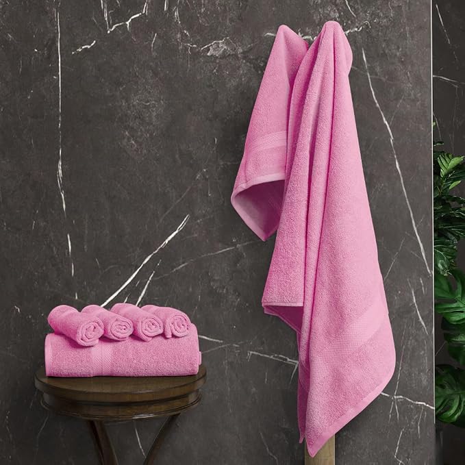 Avalon Towels Luxury 8 Piece Pink Towels Set, 2 Bath Towels, 2 Hand Towels and - Image 4