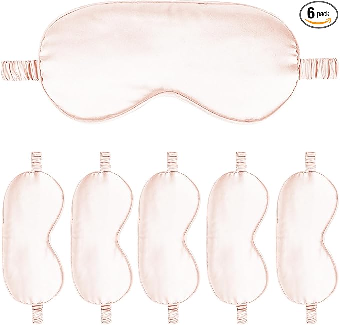 6PACK Silk Sleep Mask Satin Eye Masks Blackout Silky Eyeshade Cover Soft by WJingYiJia