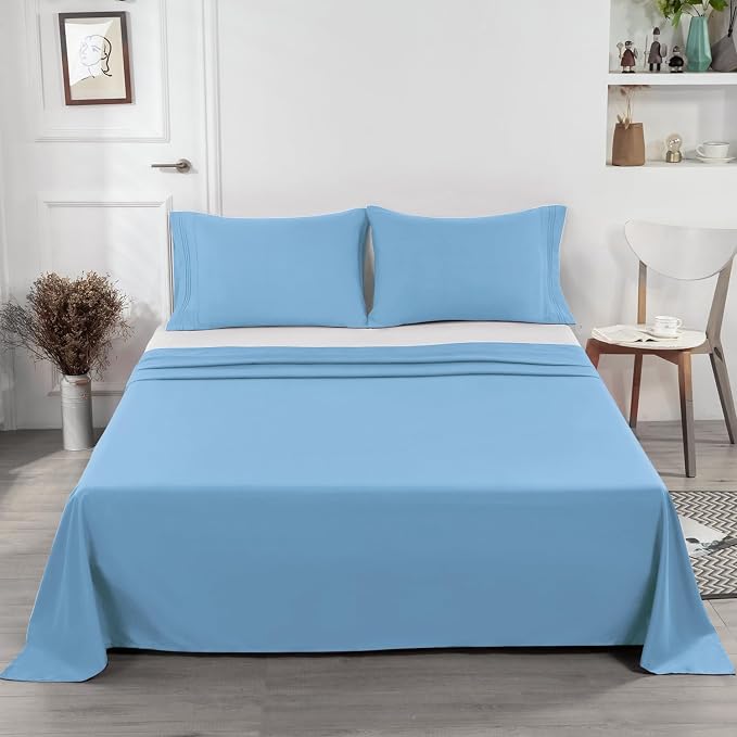 Lirex Flat Sheet, Full Size Extra Soft Brushed Microfiber 1800 Microfiber Flat - Image 5