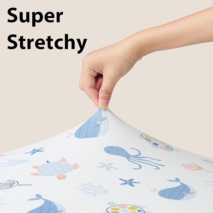 Baby Crib Sheets for Boys and Girls, 3 Pack Toddler Bed Sheets for 52”x28” - Image 4