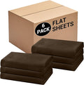 Bulk Full Flat Sheets Only, 6 Pack Quick Sort Top Bed Sheet, Color-Coded Label by Culve