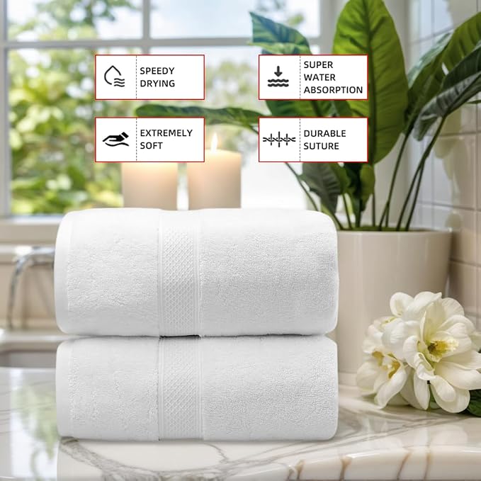 Fluffy Cotton Bath Towels Set650GSM, 2-Piece Set, Thickened and Enlarged - Image 3