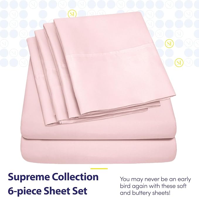 Queen Sheets Pale Pink - Image 2