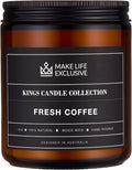 Scented Candles for Men | Fresh Coffee, Smells of Espresso | Wooden Wick by MakeLifeExclusive