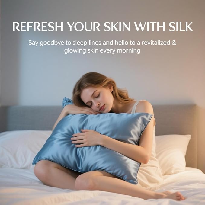 Ravmix Silk Pillow Cases with Zipper, 21momme Mulberry Silk Pillowcase - Image 2