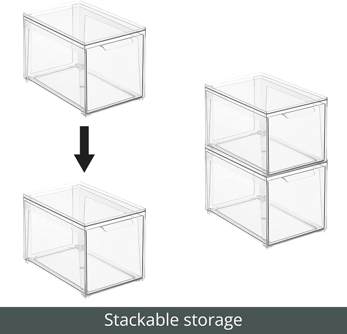 mDesign Plastic Stackable Bathroom Storage - Image 4