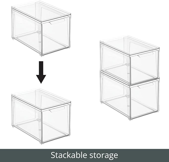 mDesign Plastic Stackable Bathroom Storage - Image 4