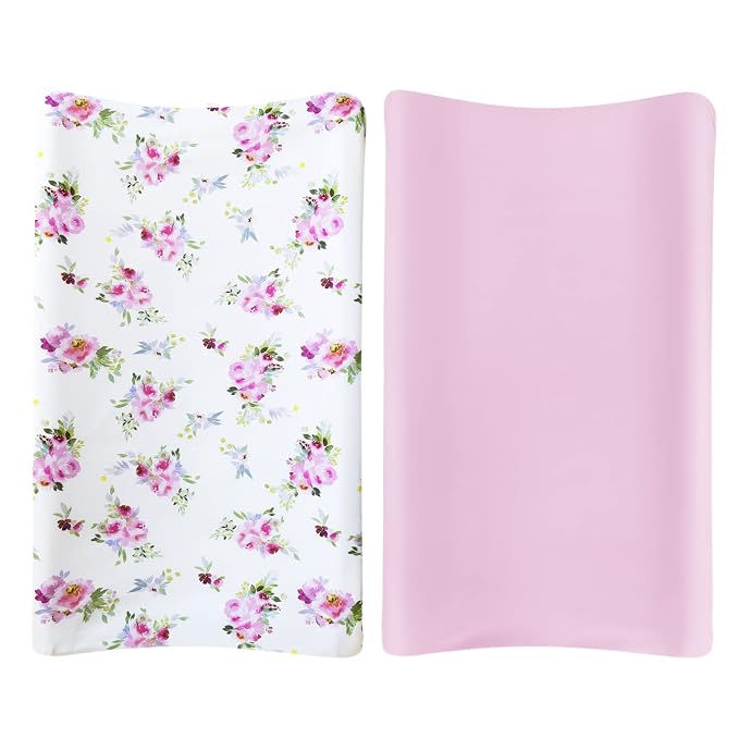 Changing Pad Cover for Girls 2 Pack, Lovely Print Soft Diaper Change Table - Image 6