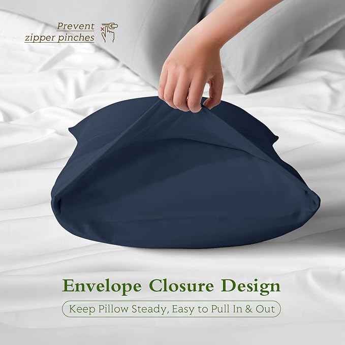 Cooling Pillowcases King Size Set of 2, Viscose Derived from Bamboo - Image 6