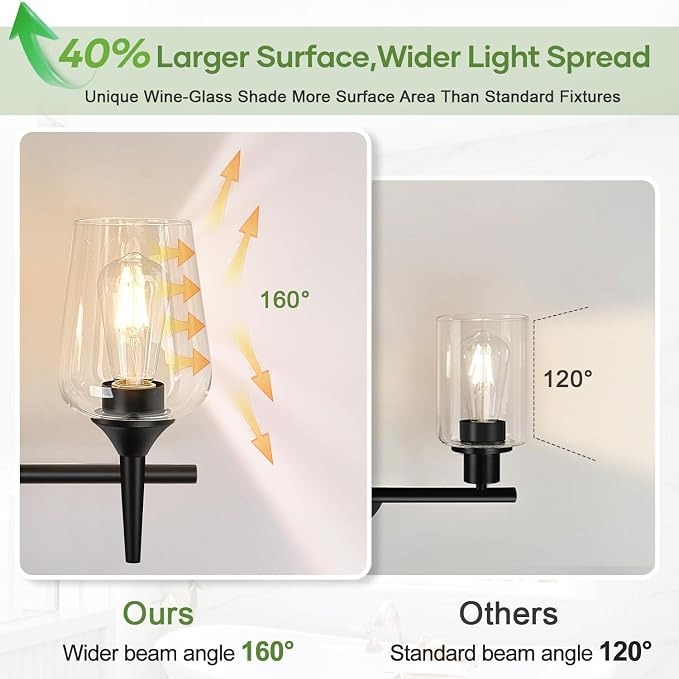 MOKATNG 2-Light Bathroom Light Fixtures, Bathroom Lighting Fixtures Over Mirror - Image 7