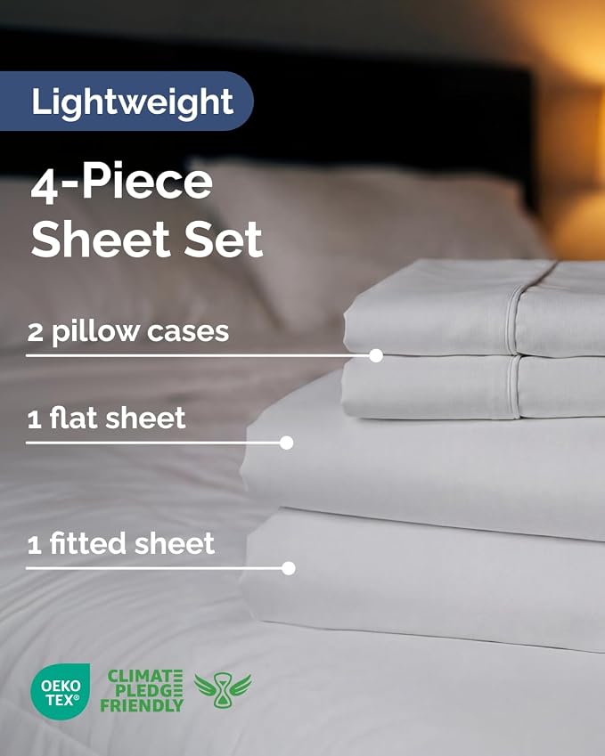 Lightweight 4 Piece Bed Sheet Set Full Size - Image 2