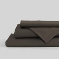 Linen Home 100% Cotton Percale Sheets Full Size, Smoky Charcoal, Deep Pocket by LINENHOME