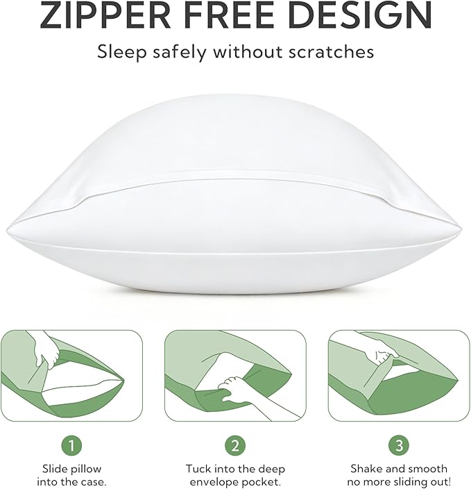 MR&HM Pillow Cases Queen Size Set of 2, Cooling Pillow Case - Image 6