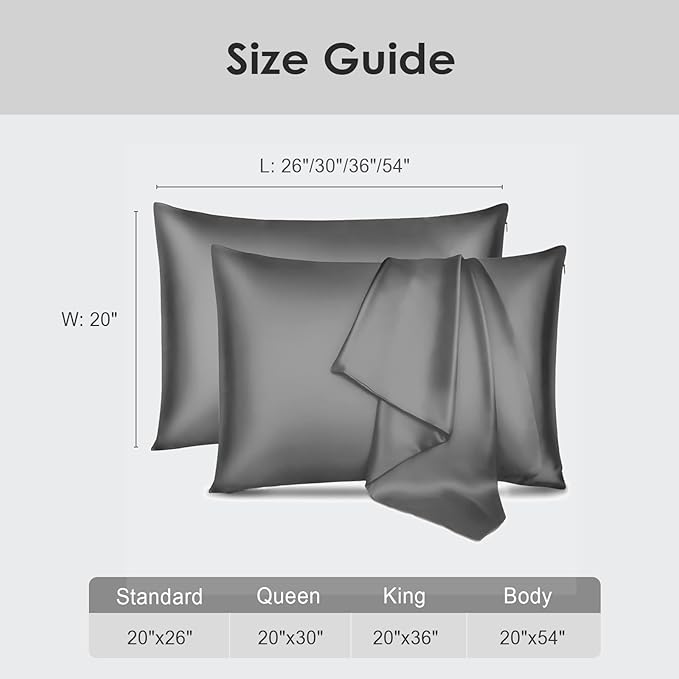 Cobnom Pure Mulberry Silk Pillowcases Set of 2, Queen Size - Image 6