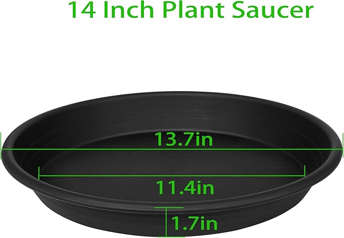 5 Pack of 14 inch Plant Saucer Plant Tray, Plastic Plant Saucer 14 inch - Image 2