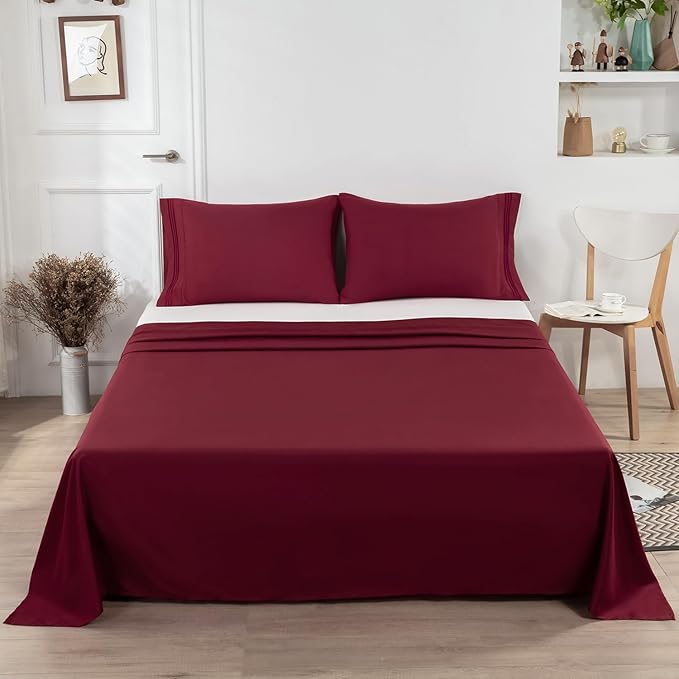 Lirex Flat Sheet, Full Size Extra Soft Brushed Microfiber Flat White Sheets - Image 6