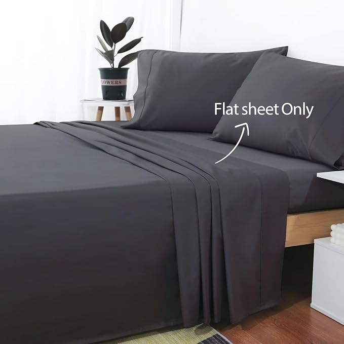 2-Pack Cotton TwinXL Flat Sheet Only, 600 Thread Count 100% Egyptian Cotton Top - Image 2