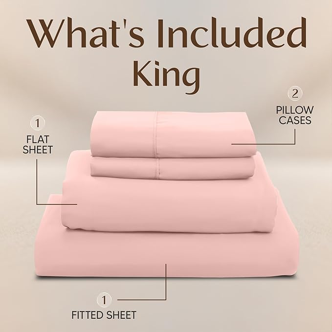 Utopia Bedding King Size Sheet Set – 4 Piece Bed Sheets, Soft and Breathable - Image 3