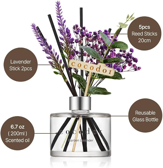COCODOR Lavender Reed Diffuser/April Breeze/6.7oz/1Pack / Home Fragrance Scent - Image 3