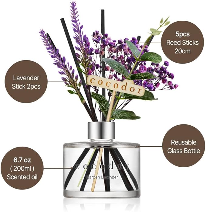 COCODOR Lavender Reed Diffuser/Refreshing Air/6.7oz/1Pack / Home Fragrance - Image 3