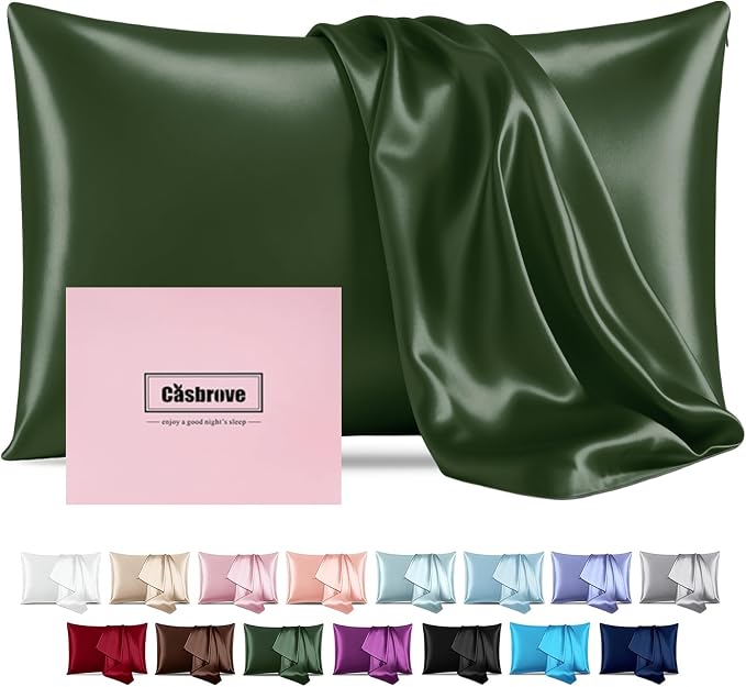 Silk Pillow Cases for Hair and Skin Mulberry Silk Pillowcase Soft Breathable by Casbrove