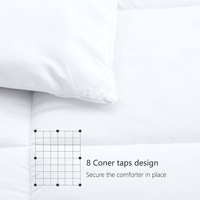 TEXARTIST Premium 2100 Series King Comforter All Season Breathable White - Image 6