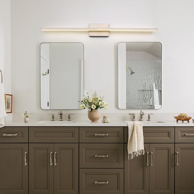 39.4 inch Brushed Nickel Bathroom Vanity Light Bar 5CCT Dimmable Bathroom Light - Image 2