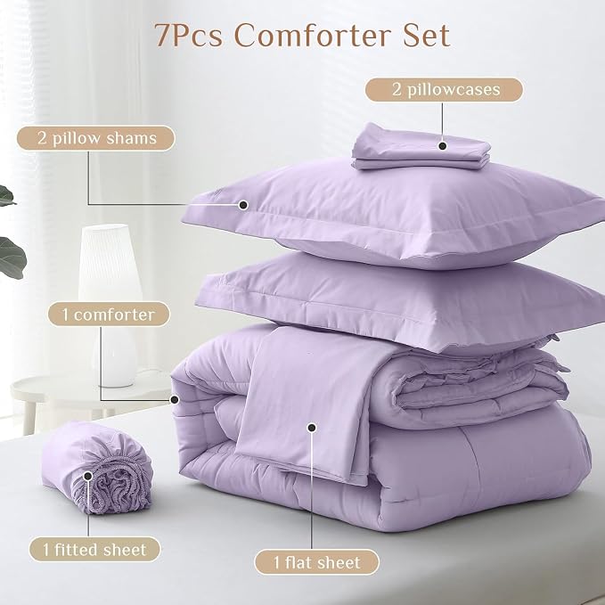 JOLLYVOGUE California King Comforter Set, Ultra-Soft Bed in a Bag Cal King Size - Image 5