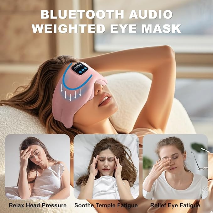 Joythink Weighted Eye Masks Bluetooth Sleep Mask Headphones Silk Wireless - Image 2