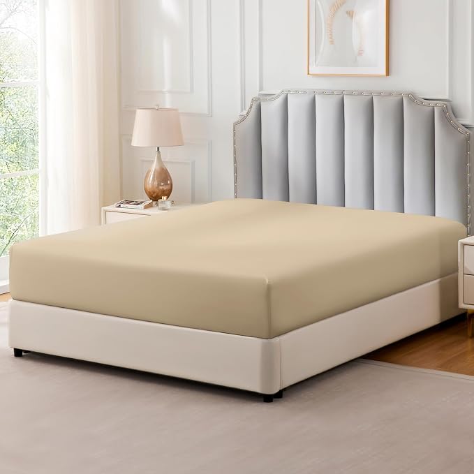 FreshCulture Pure Cotton Fitted Sheets California King Size, 300 Thread Count - Image 8